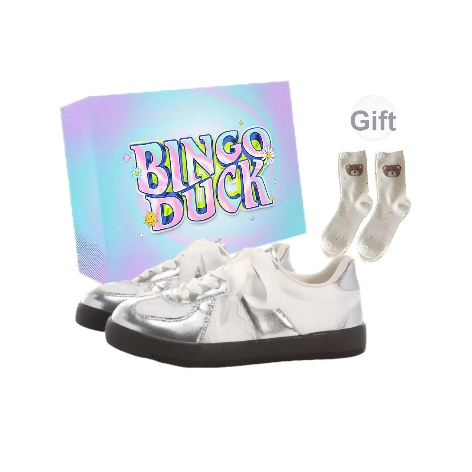 BINGO DUCK Противоскользящие увеличивающие высоту легкие и дышащие низкие кроссовки для скейтбординга женские