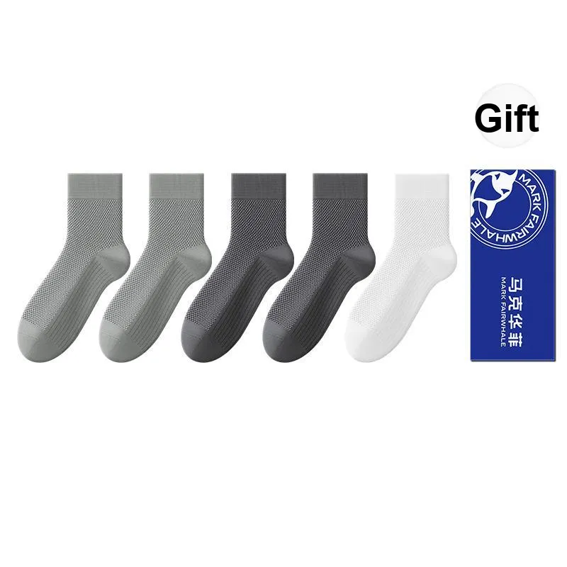 FAIRWHALE Mid Calf Socks Men's 5 Pack Gift Box Set-20