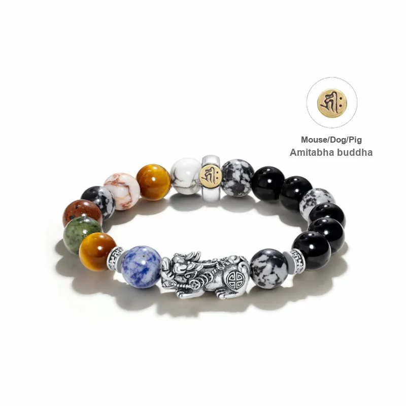 TANGSHU Map Stone Wealth And Good Luck Beaded Bracelet Unisex-33