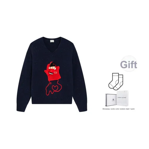 Charlie Luciano Темно-синий Синий Коробка + Носки Случайный Стиль Унисекс Свитера