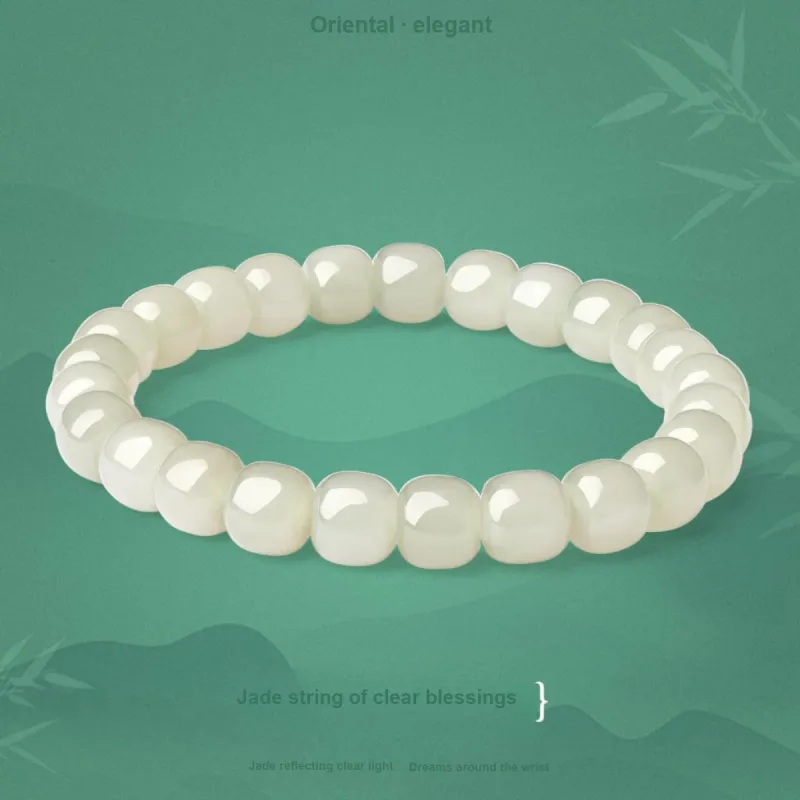 LAOMIAO Hetian Jade Pale Greenish White Jade Women's-4