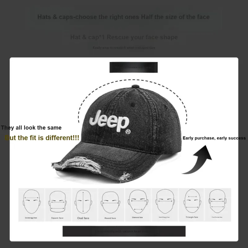 Jeep Cotton Baseball Caps Unisex-2