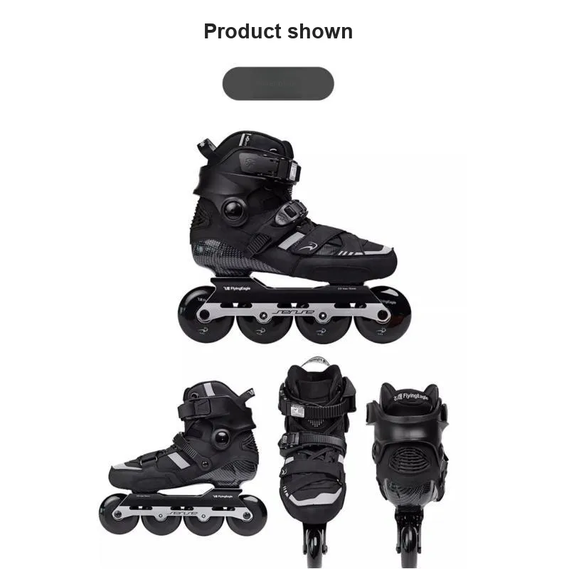 FLYING EAGLE Inline Skates Wild Street FSK City Street Racing, Trickster Drifting Unisex Silver Black-5