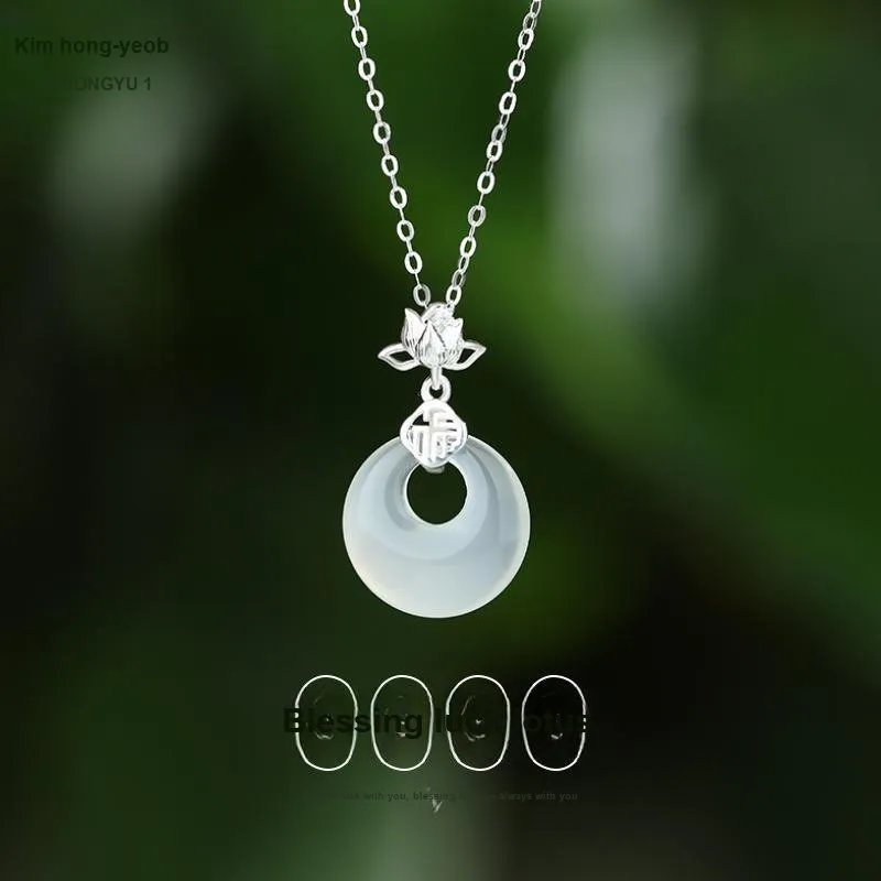 PUTUOSHANWENCHUANG Chalcedony Jade Necklaces Women's-2