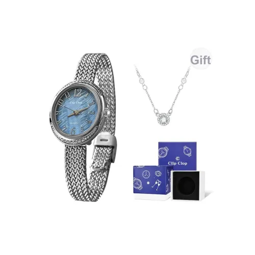 Clip Clop Кварцевый механизм сплав ремешок женские часы белый циферблат