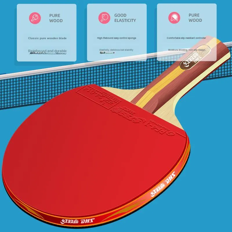 DHS Ping Pong Paddles Unisex Black Red-2