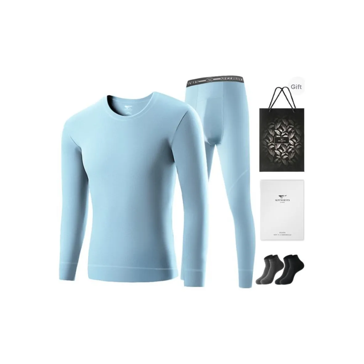 SEPTWOLVES Thermal Set Men's Gift Box Set+Shopping Bag