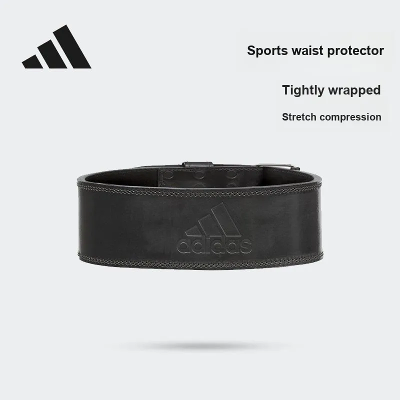 Adidas Back Support Braces Fitness Protective Compression Black Leather Unisex-5