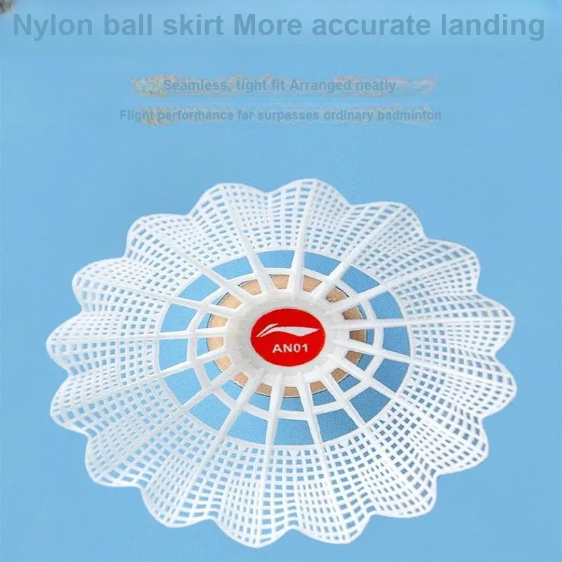 LiNing Nylon Shuttlecock Collection AN01 Nylon Shuttlecock 6 Pack Nylon Training Shuttlecocks-4