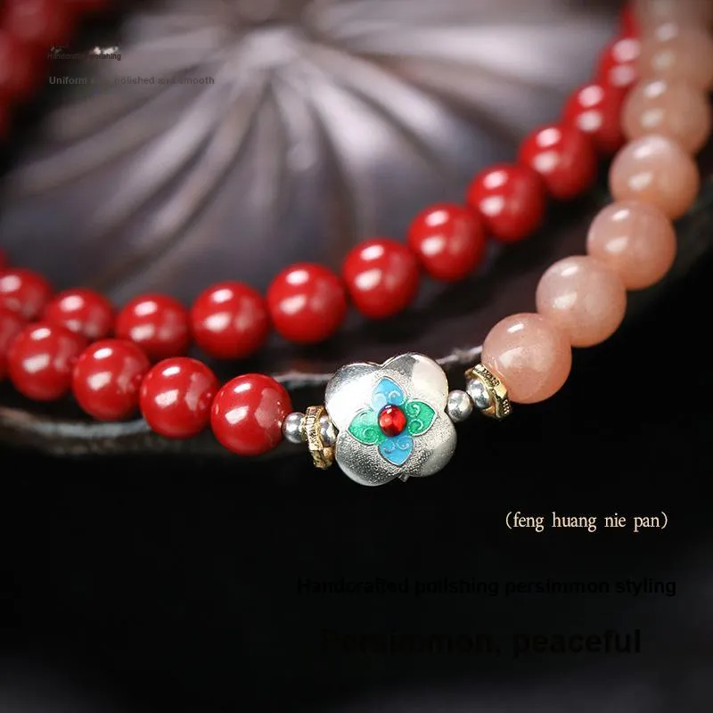 Phoenix Nirvana Reconstructed Cinnabar Jade Bracelets Women's-2