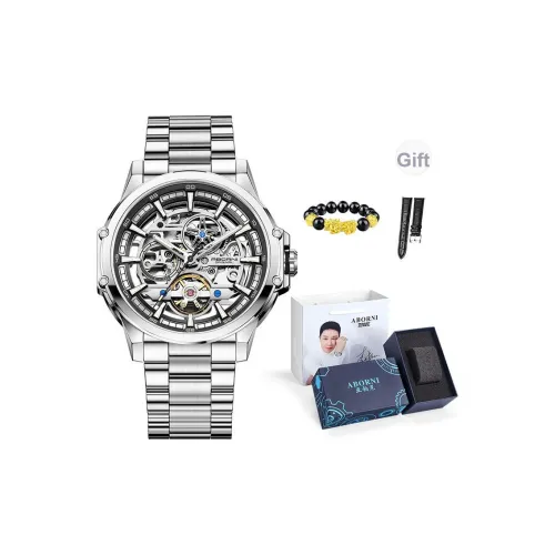 ABORNI Trendy and Cool Collection Автоматический механический механизм ремешок из нержавеющей стали мужские часы