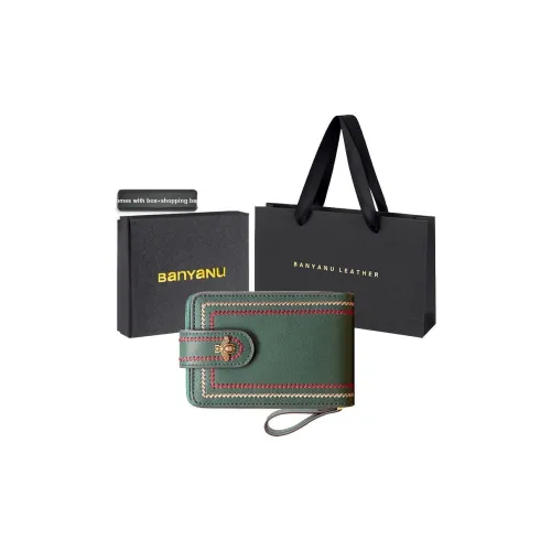 Banyanu Коровья кожа Держатель для карт Стандартный Женский Яшма Бордовый Черный Павлиний синий Коричневый Античный желтый