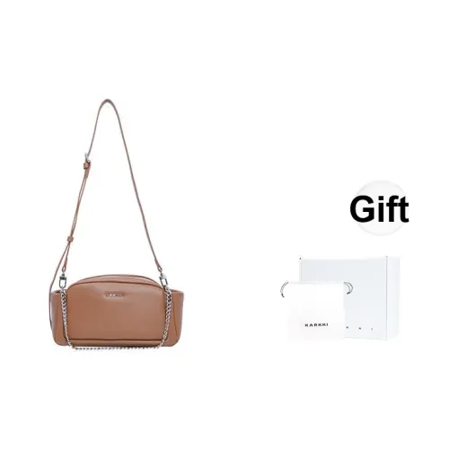 Karkki Сумка через плечо из кожи женская цвет ириски коричневый