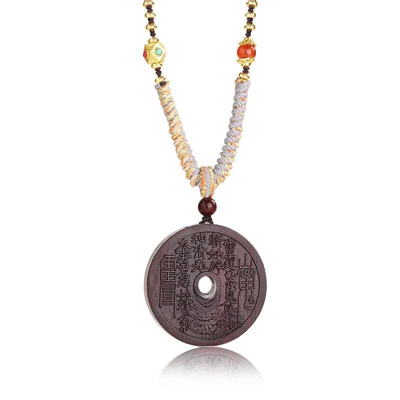 Moon Seal Hundred Rivers Rosewood Precious Wood Pendants Unisex-0