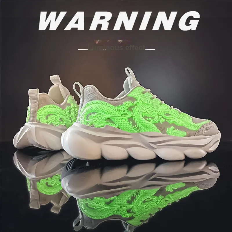 TFKY Year Of The Dragon Comfortable Versatile Platform Height Increasing Cushioning Low Top Chunky Sneakers Men's-18