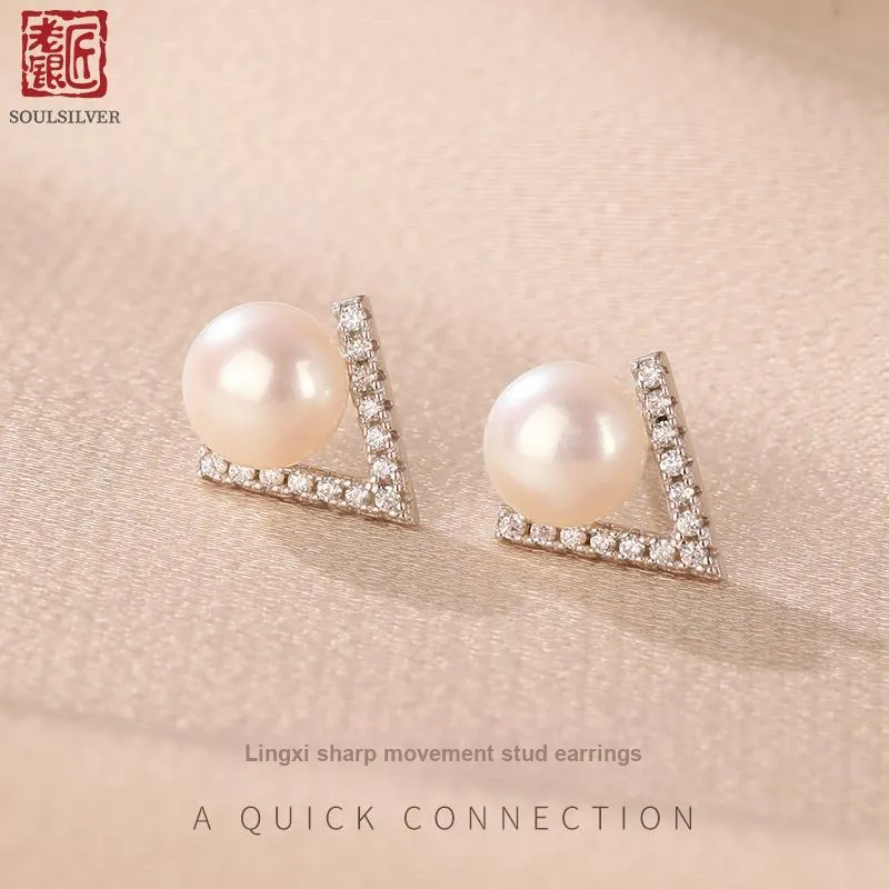 LAOYINJIANG Pearl Stud Earrings Women's-1