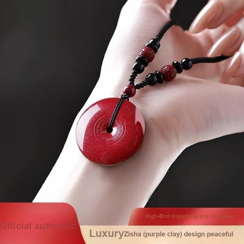 ZHIZUO Natural Cinnabar Pendants Unisex-1