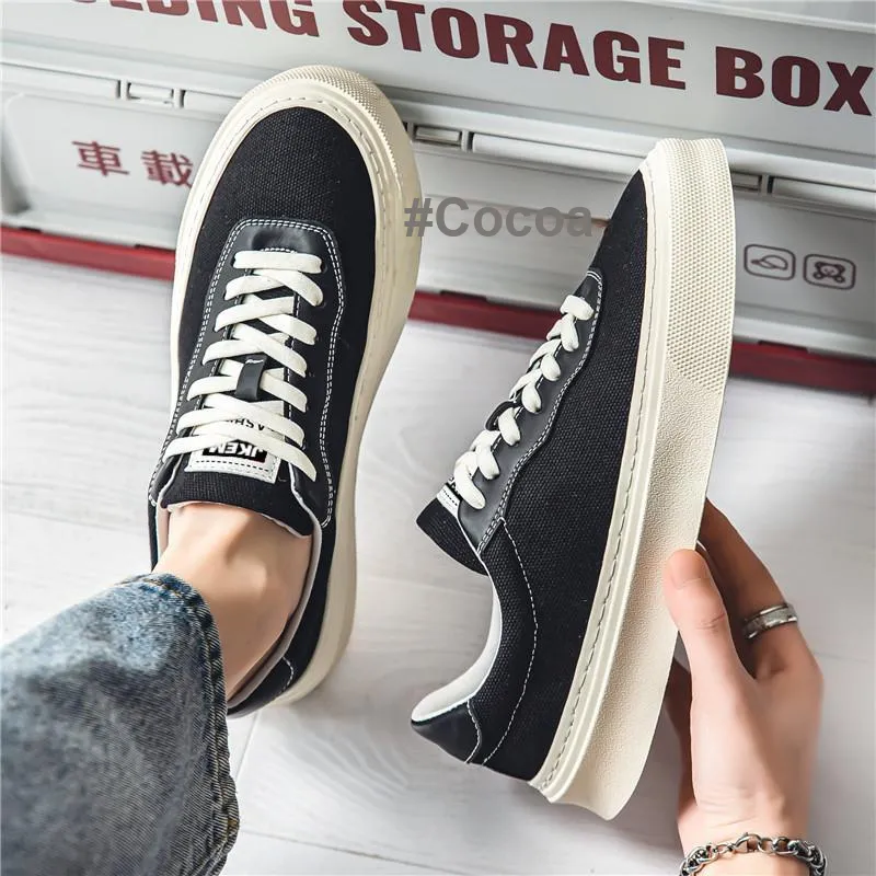 JKEM Cushioning Abrasion Resistant Breathable Slip Resistant Low Top Canvas Shoes Men's-3