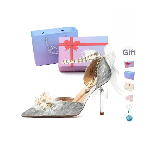 Take The Qin Низкий каблук Высокий каблук Женская серебряная Подарочная коробка Набор