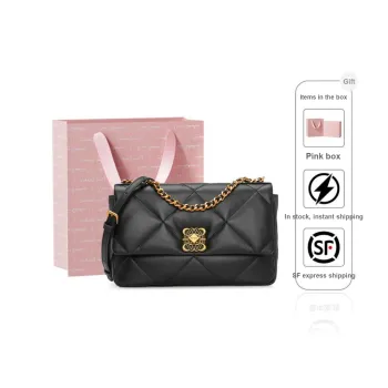 PIERRE CARDIN Cow Leather One Shoulder Crossbody Chain Bag Women's Black Ecru/Yellow Brown