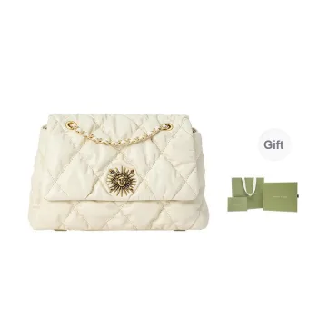 VANESSA HOGAN Cow Leather Shoulder Bag Women's Ecru/Black