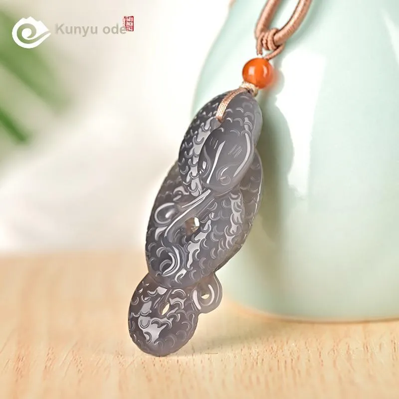 KUNYUYAO Hetian Jade Pendants White Jade Unisex-66