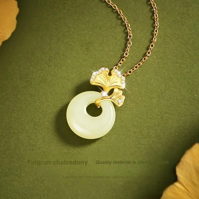 Ostantin Natural Chalcedony Jade Necklaces Women's-3