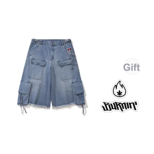 BURNIN Синие Унисекс Джинсовые Шорты