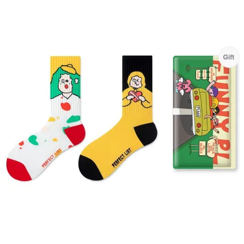 PL Mid Calf Socks Unisex Shopping Bag 2 Pack Mixed Color