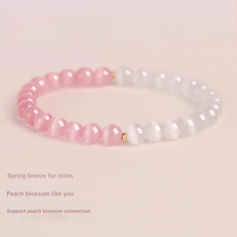 JIUHUASHAN Glass Cat Eye Bracelets Women's-25