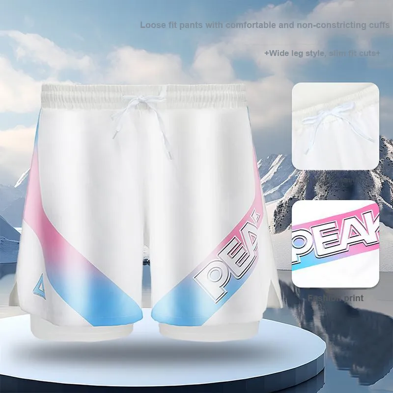 PEAK Swimming Shorts Unisex White Blue-1