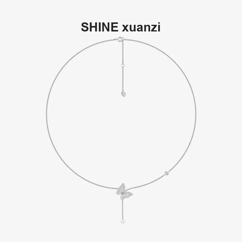 SHINE S925 Silver With Zircon Necklaces Women's-1