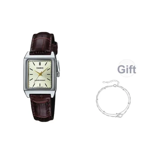 CASIO Кварцевый механизм Часы Женские Золотистый циферблат