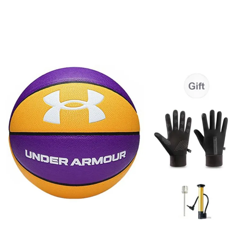 Under Armour PU Basketball Yellow Purple Size 7 Training Unisex-1