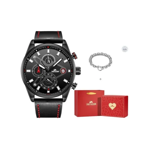 LIBER AEDON Кварцевый механизм Мужские часы 43 мм Черный