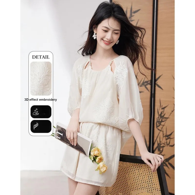 XINFEIYU Shirt Matching Set Women's Beige-2