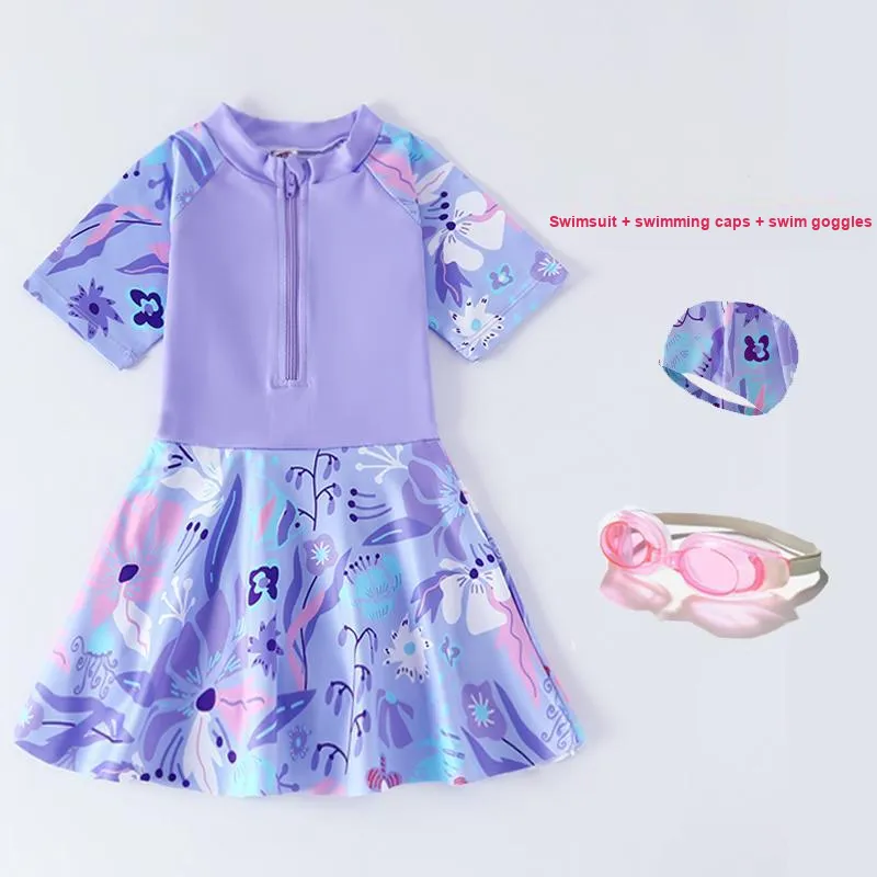 Yalu Preferred Swimming Sets Polyester+Elastane Hot Spring/Beach Kids-1