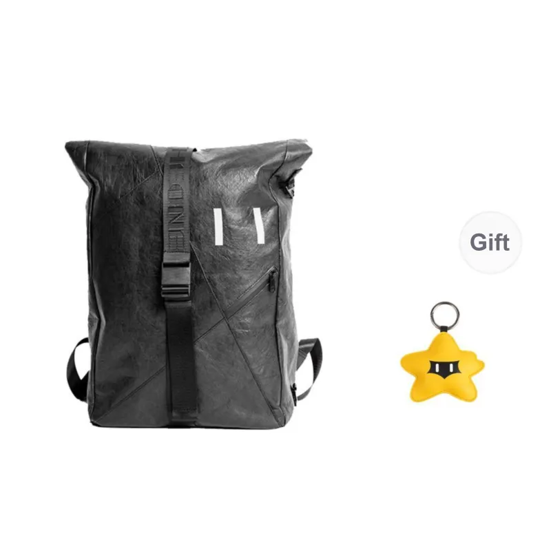 One Person's Planet DuPont Paper Backpack Unisex Black-3