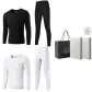 2-Piece Set Underwear (Black+Bleached) 100% cotton, Breathable/3A Antibacterial/Classic Crew Neck