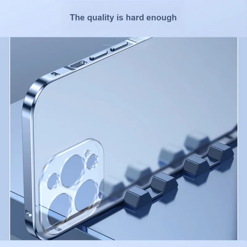 Andmo Metal Advanced Matte Transparent Impact Resistant Phone Case Compatible With Apple 13/13 Pro/13 Pro Max-5