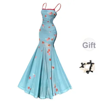 CPAURA Slip Dresses Women's Blue+Bowknot Hair Tie Comes With