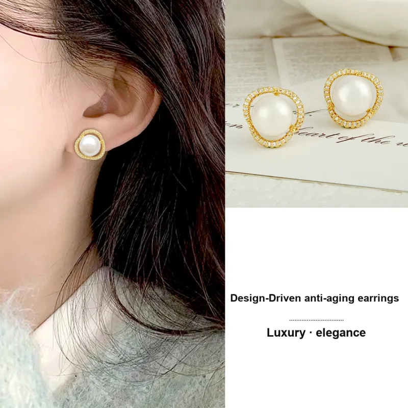 Taste The Color Freshwater Pearl Stud Earrings Women's-1