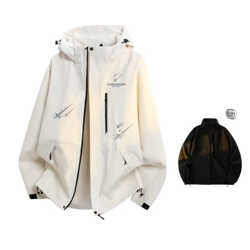 ROBINHOOD Water-Resistant Windproof Wear-Resistant Warm Windbreaker Jacket Unisex-0