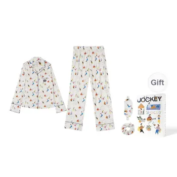 JOCKEY x BERRY AKTUGLU Pajama Set Women's White Print