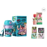 Blue Cup 450ml+Red Cup Cleaning Brush, Gift Box Set