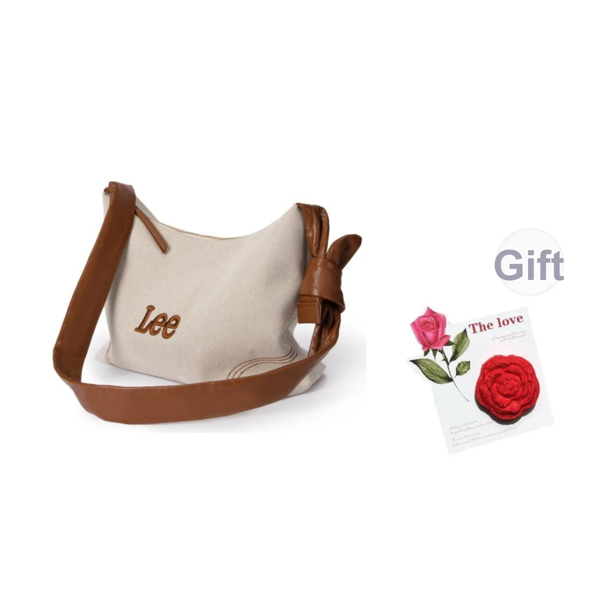 Lee Fabric+Artificial Leather Shoulder Bag, Crossbody Bag Tubas Women's Coix Seed