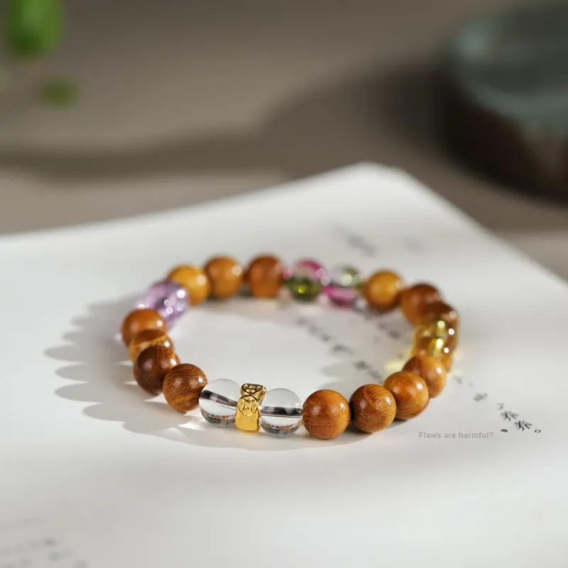 ZHUOJIN Golden Sandalwood Bracelets Unisex-2