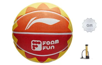LiNing Rubber Basketball Yellow Orange Red Size 7 Ball Training Unisex