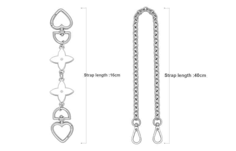Lan Bao Fan Alloy Metal Bag Accessory Bag Strap Unisex Silver-1