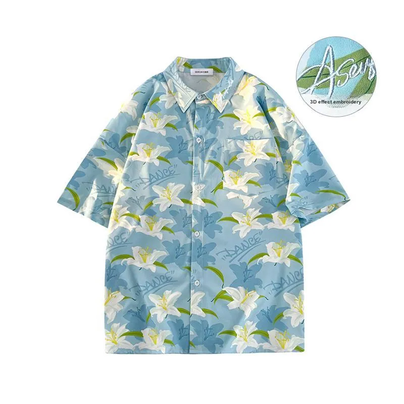 7 SEVFUN Shirt Unisex Light Blue Lily Flower-1